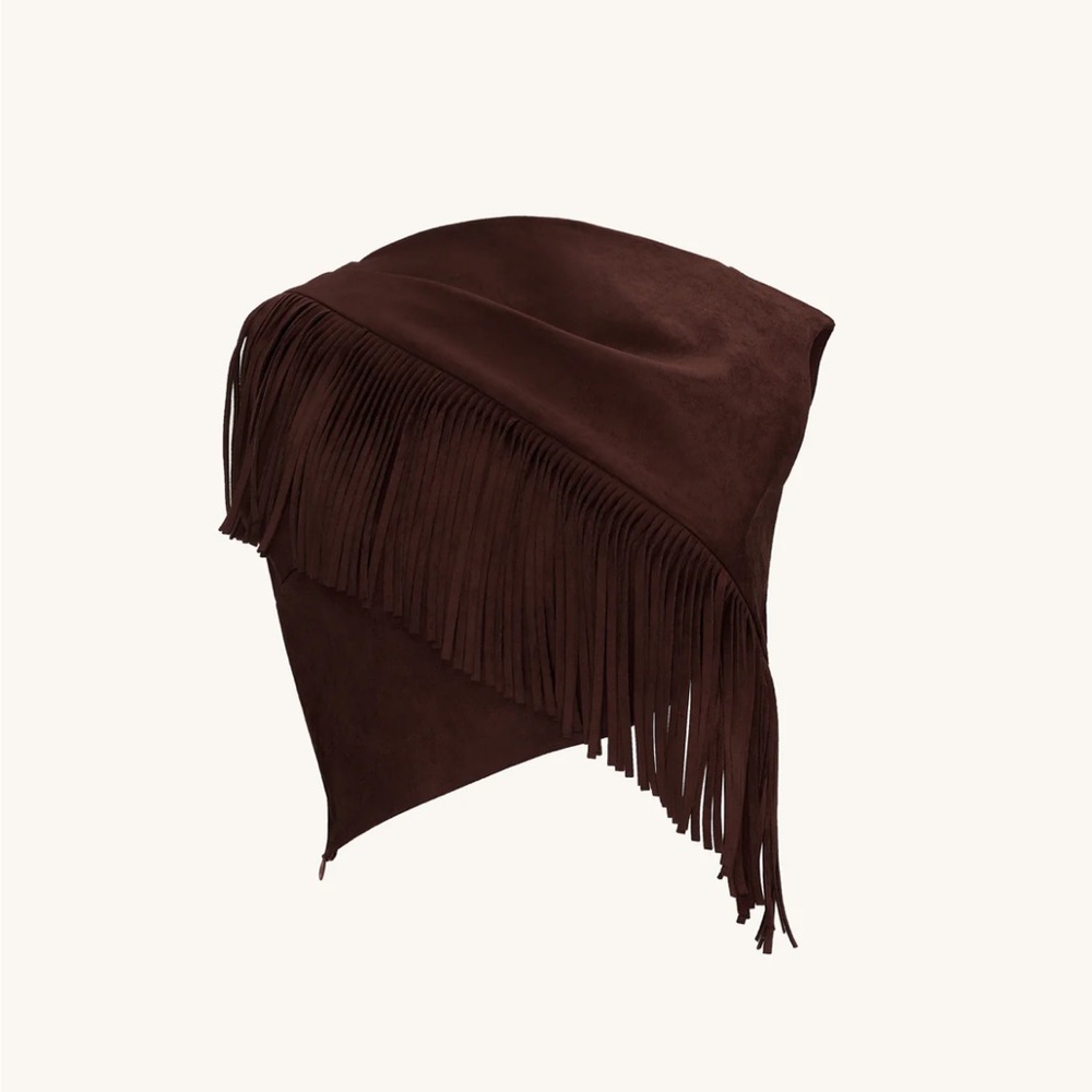 JW PEI Brown Fringe Crop Top
